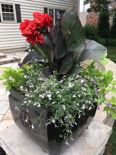 Summer urns are a snap when Bruss does the designing and planting for you.