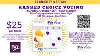 News Release - League of Women Voters Hosts  Ranked Choice Voting Community Event with Cheese Tasting