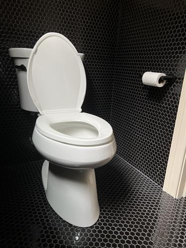 Newly installed toilet