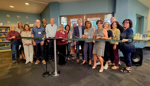 The Library Makerspace ribbon cutting ceremony in Sept 2024, funded by the Library Foundation 