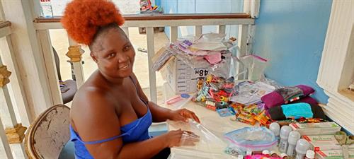 Sewing the kits in Liberia provides local jobs