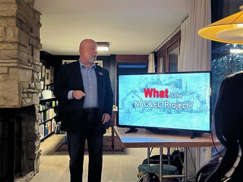 President Kirk Burger introducing the project President Kirk Burger introducing the project