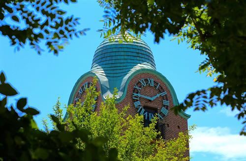 Historical clock tower at Market Square