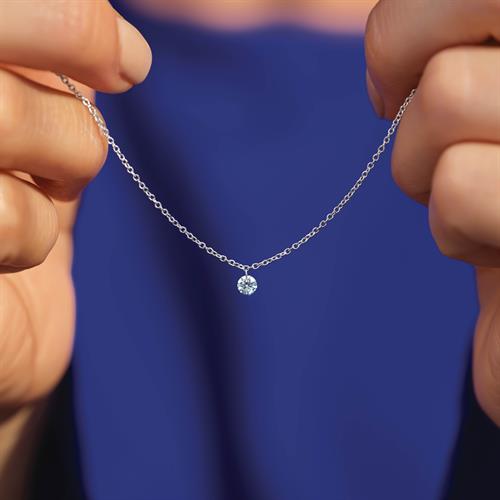 Have you ever seen a floating diamond?  Shop our dainty Floating Diamond Necklace, Bracelet or Anklet in 14K Yellow, White or Rose Gold, all available on our website!