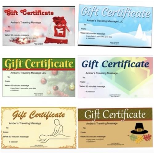 Holiday gift certificates 