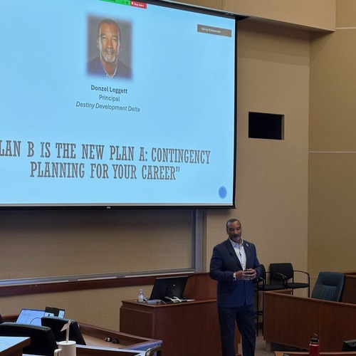 Donzel A. Leggett speaking at TC Bandd Event
