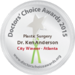 Dr. Ken Anderson was also received the Docotr's Choice Award for Plastic Surgery in the city of Atlanta. 