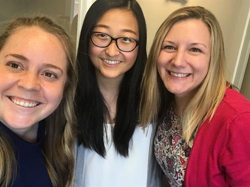 Jessica, Jamie & Ashley celebrating Jamie's last day of her internship with us before heading off to college!