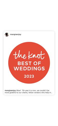 7th year in a row: The Knot Best of Wedding Catering Award!
