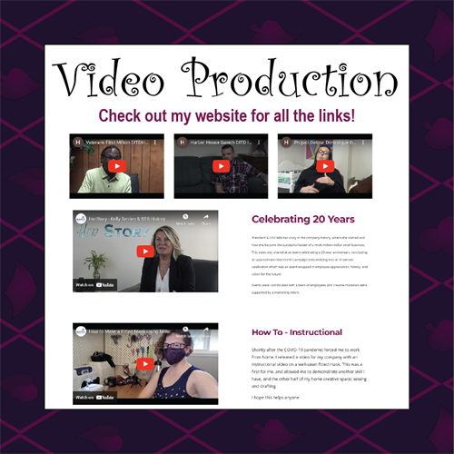 Video for information sharing, celebrations, events or more!
