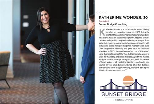 President/Owner, Katherine Wonder was honored among 914INC. Magazine's Wunderkinds of 2023!
