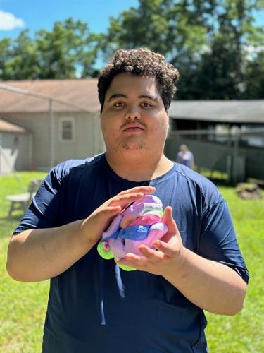 Juan is perfectly happy with any type of ball Juan is perfectly happy with any type of ball