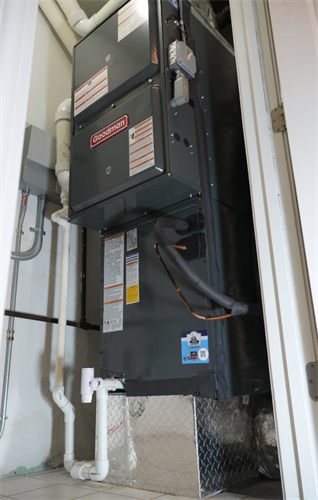 Indoor air handler and controls installed by Armus Mechanical