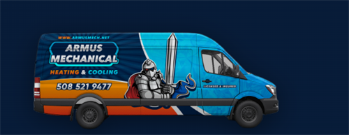 Armus Mechanical HVAC service van serving Southeastern MA and Rhode Island