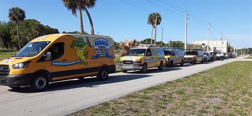 Echols Plumbing & AC Vans Lining up before the parade Echols Plumbing & AC Vans Lining up before the parade