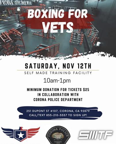 Boxing for Vets Fundraiser November 2023
