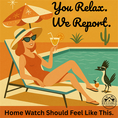 You relax. We report. Reliable Desert Home Watch — where professional care meets mid-century charm. You relax. We report. Reliable Desert Home Watch — where professional care meets mid-century charm.