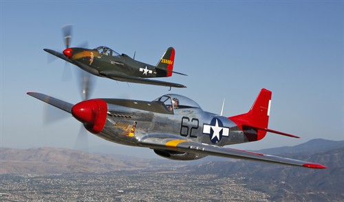 P-51 Mustang & P-63 Kingcobra in the air