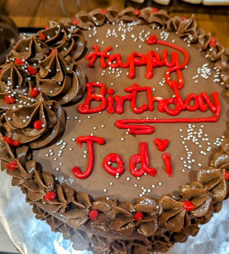 Birthday Cake - Vanilla cake with chocolate frosting