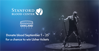 See Usher at the Oakland Arena with Stanford Blood Center