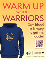 Kick Off the New Year by Saving Lives: Donate Blood and  Get a Warriors Sweatshirt!