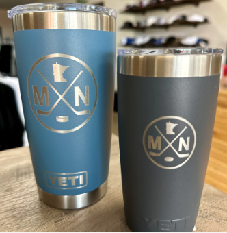 Laser engraved drinkware