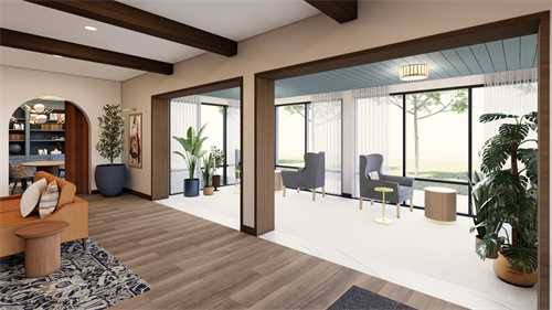 Lobby and sunroom