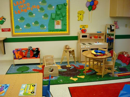 Our early preschool classrooms are cheerful and pint-sized. 