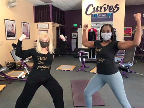 Owner Kim and Coach Erin showing us what they're made of!