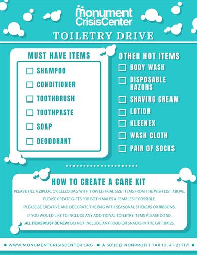 Toiletry Drive