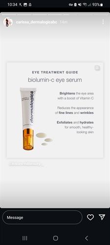 Biolumin c eye serum. Helps to lighten under eye circles.