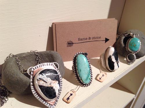 flame & stone studio at the Art Guild. Fine artisan jewelry by Hilary OQ Nelson.