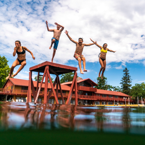 Jump into Pelican Lake off our iconic tower! 