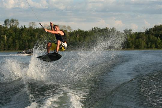 Lake is great for wake boarding.