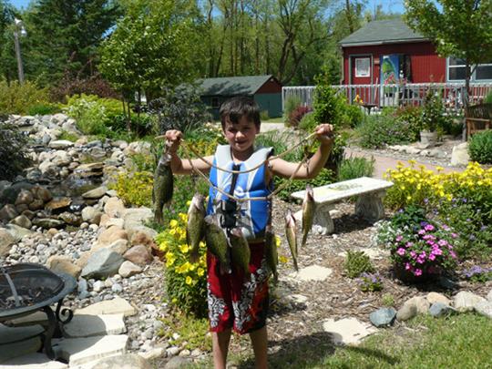 Keep the kids entertained with fishing for sun fish and crappies. 