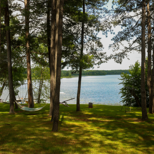 Relax on the shores of Lake Five. 