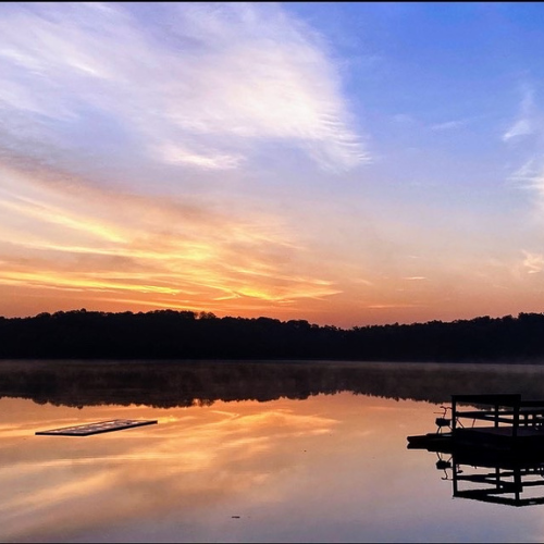 Sunsets and sunrises, they are perfect on Lake Five. 