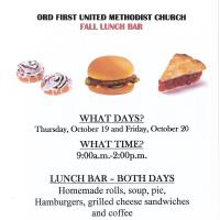 Ord First United Methodist Church Fall Lunch Bar