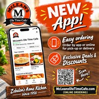 McLean’s Ole Time Cafe Launches New App and Online Ordering for Pickup & Delivery