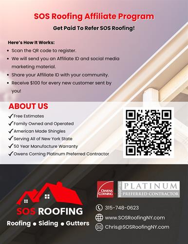 SOS Roofing Affiliate Program