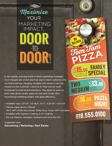 Take your marketing campaign to the next level with Door Hangers!