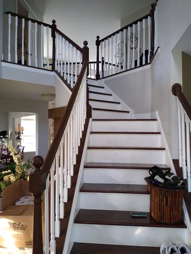 Staircase and Interior in Crystal Lake.
