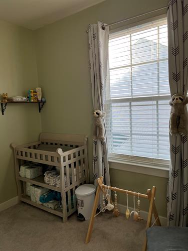 Changing table with small shelf for easy reach