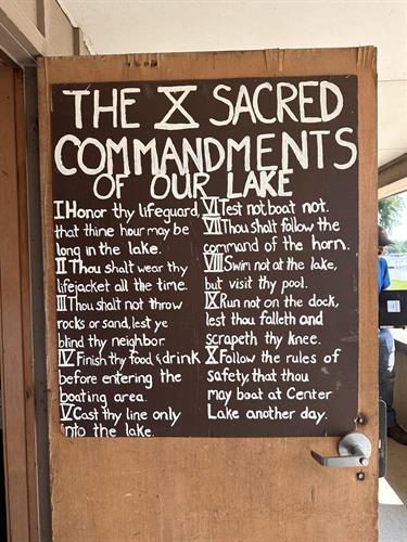 10 Commandments of the Lake