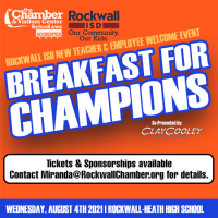 Breakfast For Champions - 2021 Rockwall ISD New Teacher & Employee Welcome Breakfast