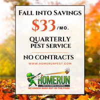 Home Run Pest & Termite Control Helps Rockwall Residents “Fall Into Savings” — $33/Month Pest Control Keeps Homes Protected All Year