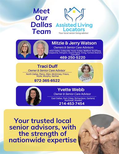 With the other Assisted Living Locators owners, we cover all of DFW With the other Assisted Living Locators owners, we cover all of DFW