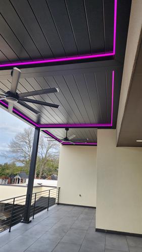 Custom lights, ceiling fans, outdoor heating, and retractable shades can all added for comfort 