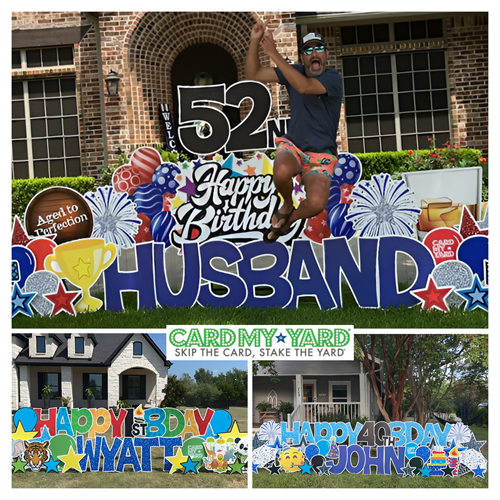Elevate your celebrations with Card My Yard's vibrant birthday signs! Order now to make every birthday unforgettable! #CardMyYard #BirthdayCelebration