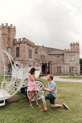 Castle Waterford's Cinderella carriage offers an ideal spot to pop the question.